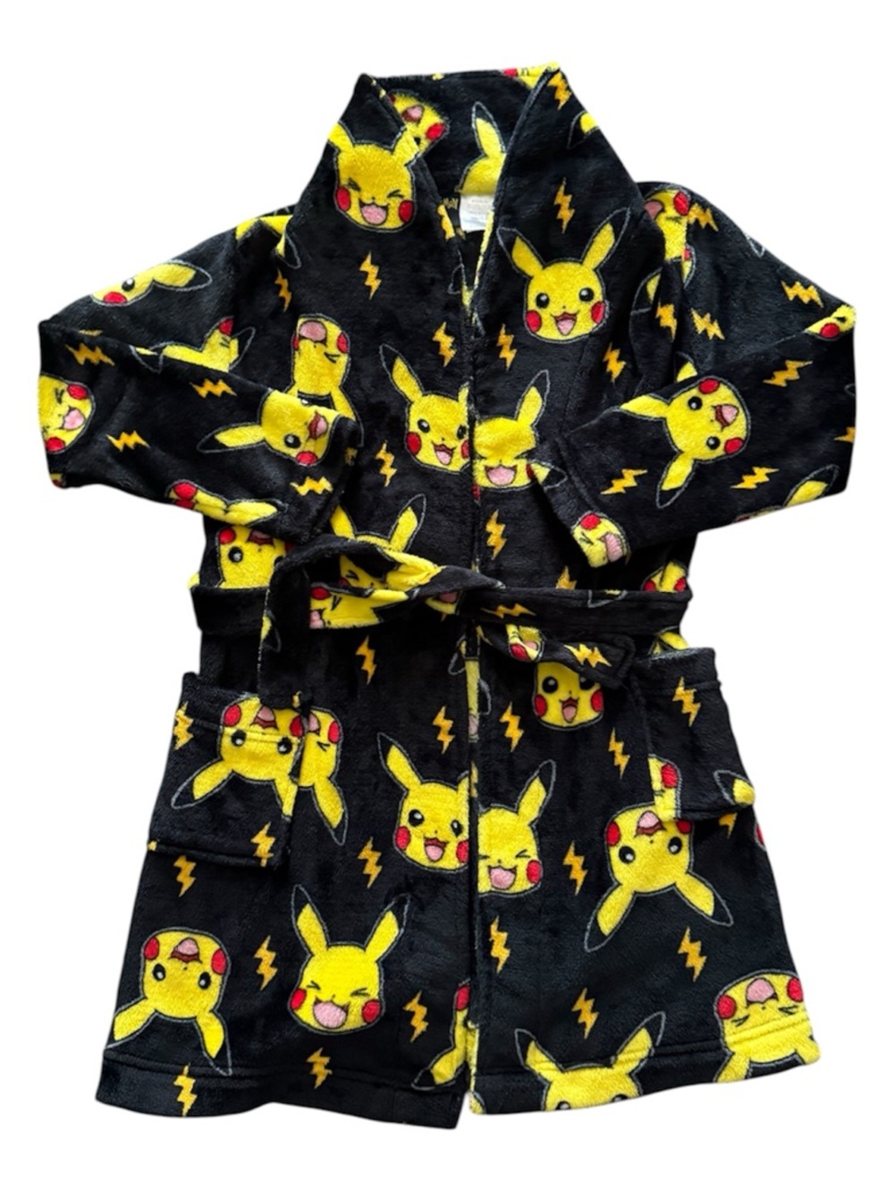Kids Black Pikachu Fleece Robe - Official Pokemon Style